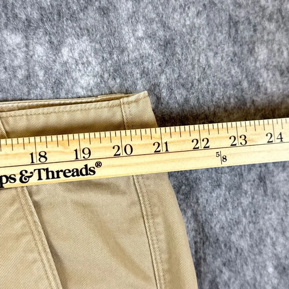 The North Face Cargo Shorts Mens 40 Canvas Cotton Khaki Color Ultility Casual